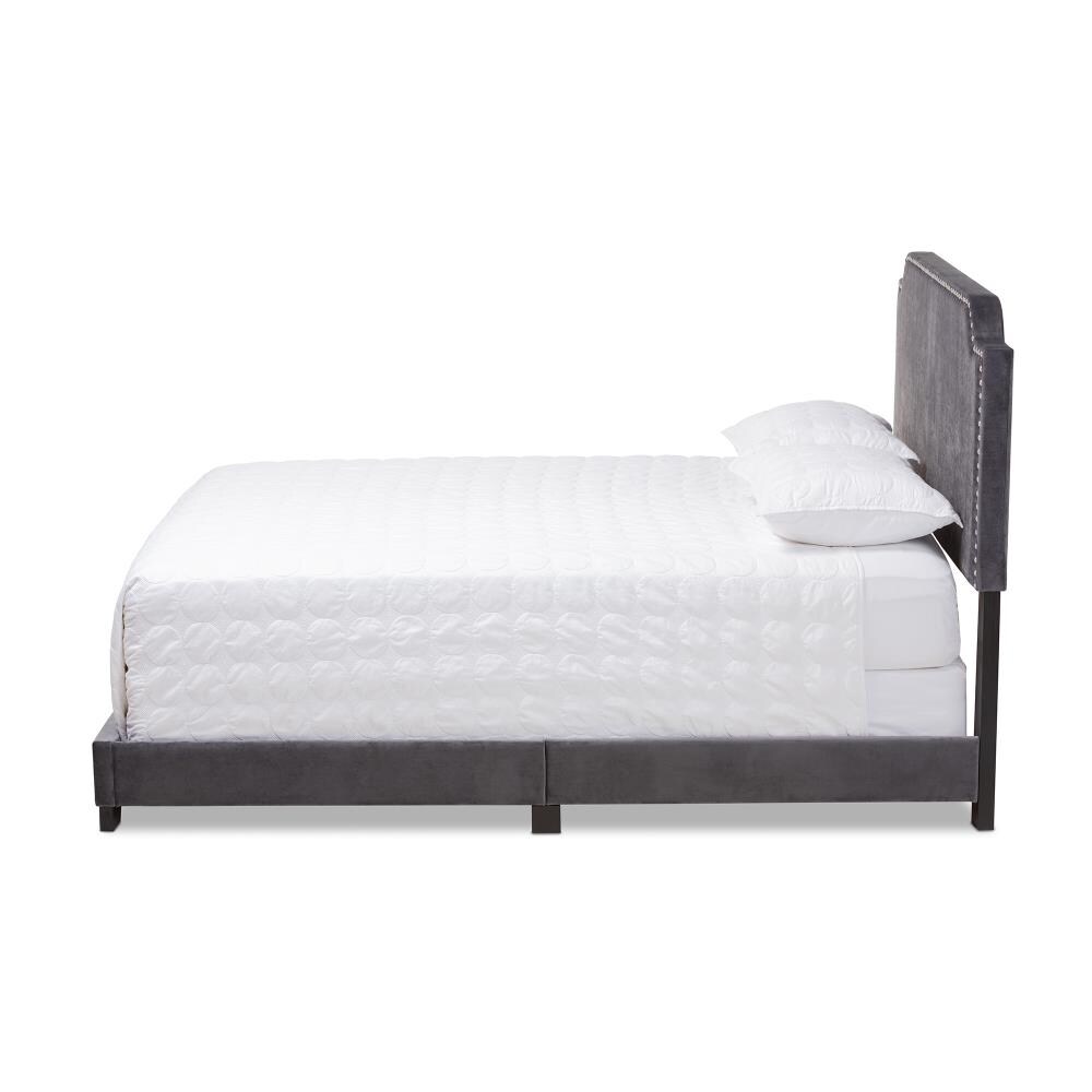 Baxton Studio Darcy Charcoal King Wood Upholstered Bed in the Beds ...