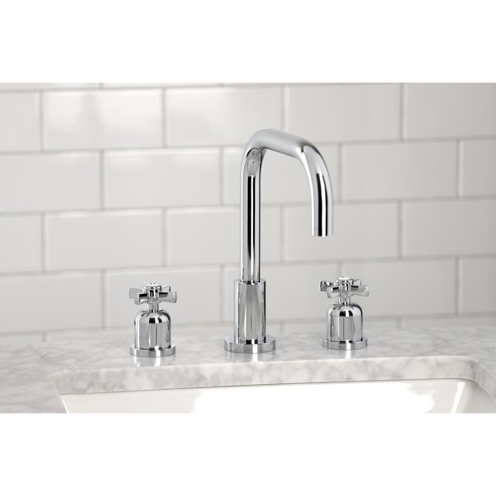 Kingston Brass Century Polished Brass 8-in widespread 2-handle Bathroom  Sink Faucet with Drain (6.69-in) in the Bathroom Sink Faucets department at