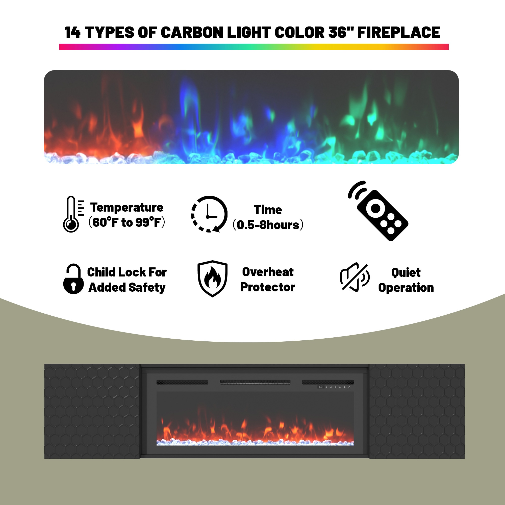 Clihome CL-WMTVS017-EXP-F018 Electric-Fireplaces - View #5