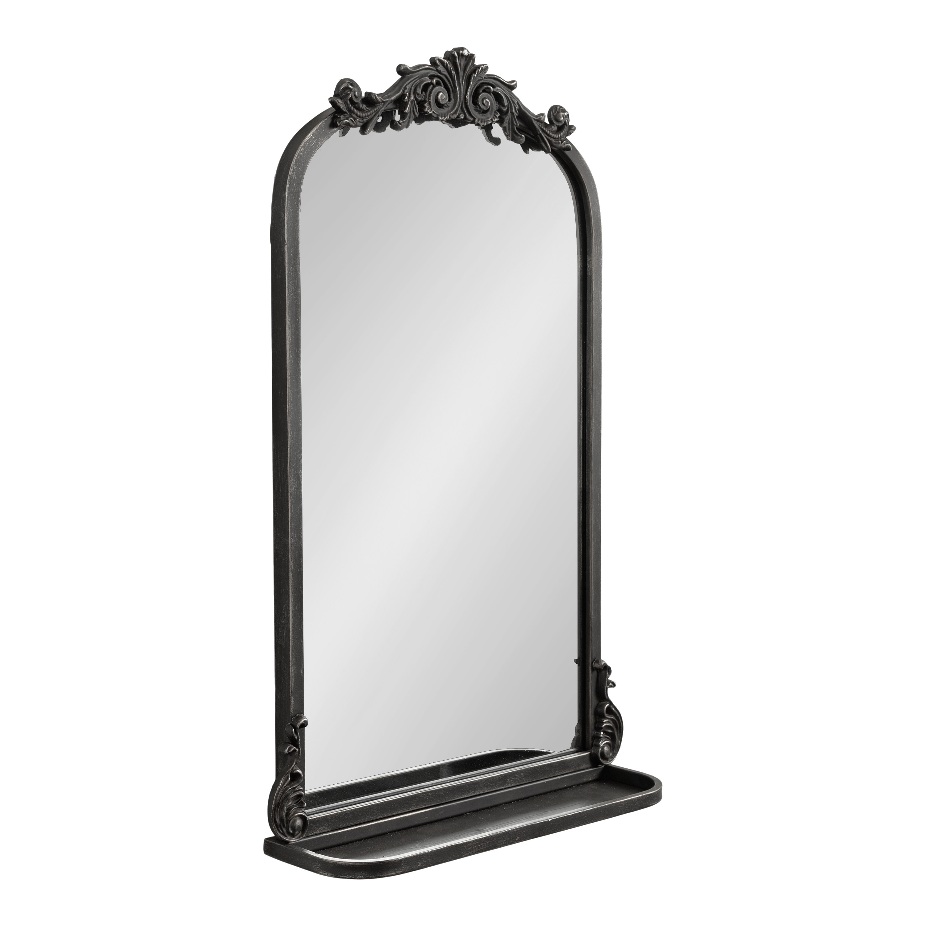 Kate and Laurel 227501 Arendahl 15.87-in W x 25-in H Arch Black Framed Wall Mirror