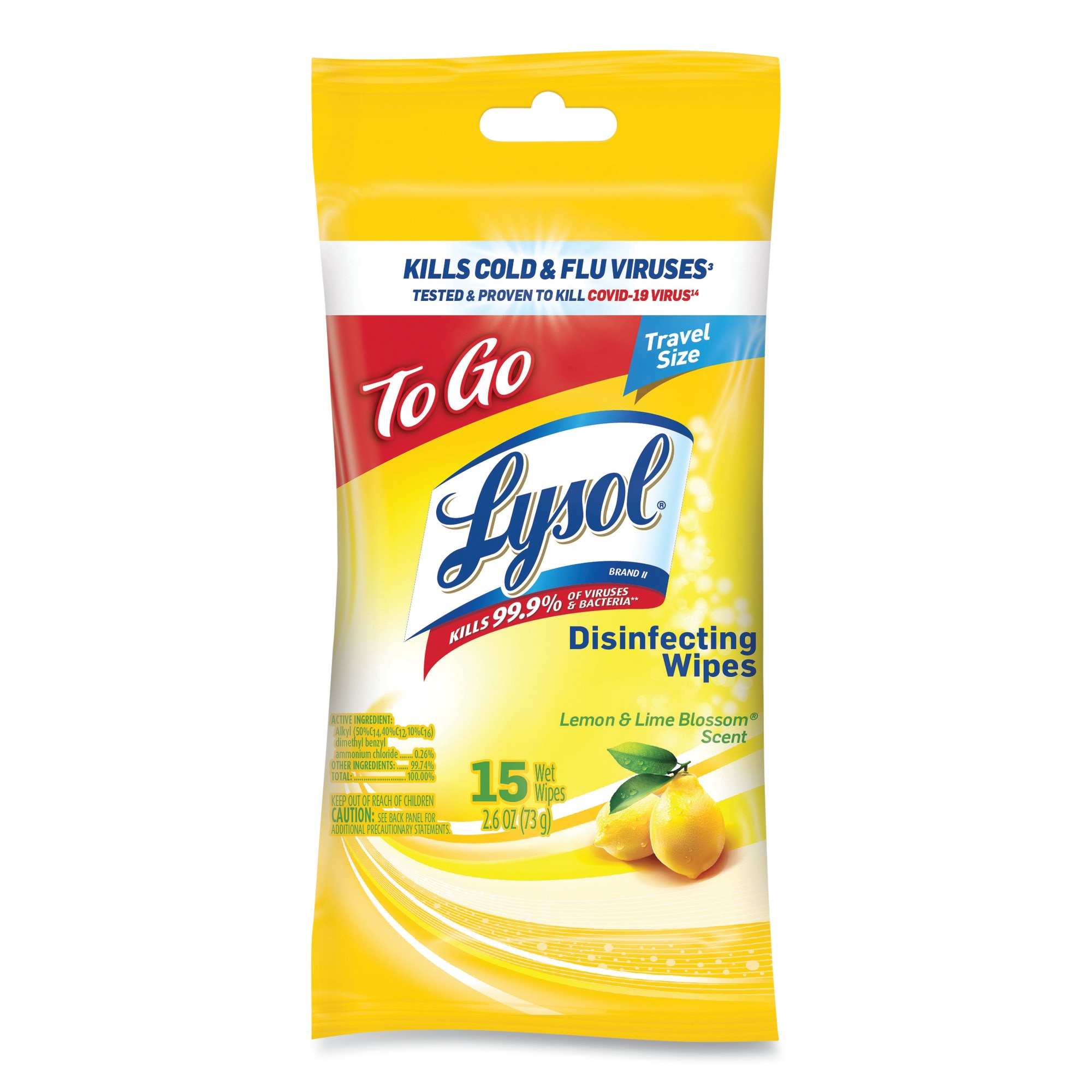 LYSOL RAC99717CT 48-Pack 15-Count Lemon and Lime Blossom Disinfectant Wipes All-Purpose Cleaner