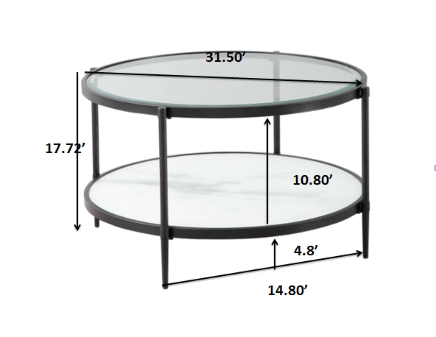 CASAINC WF-CT-1353EA-BK Coffee-Tables - View #3