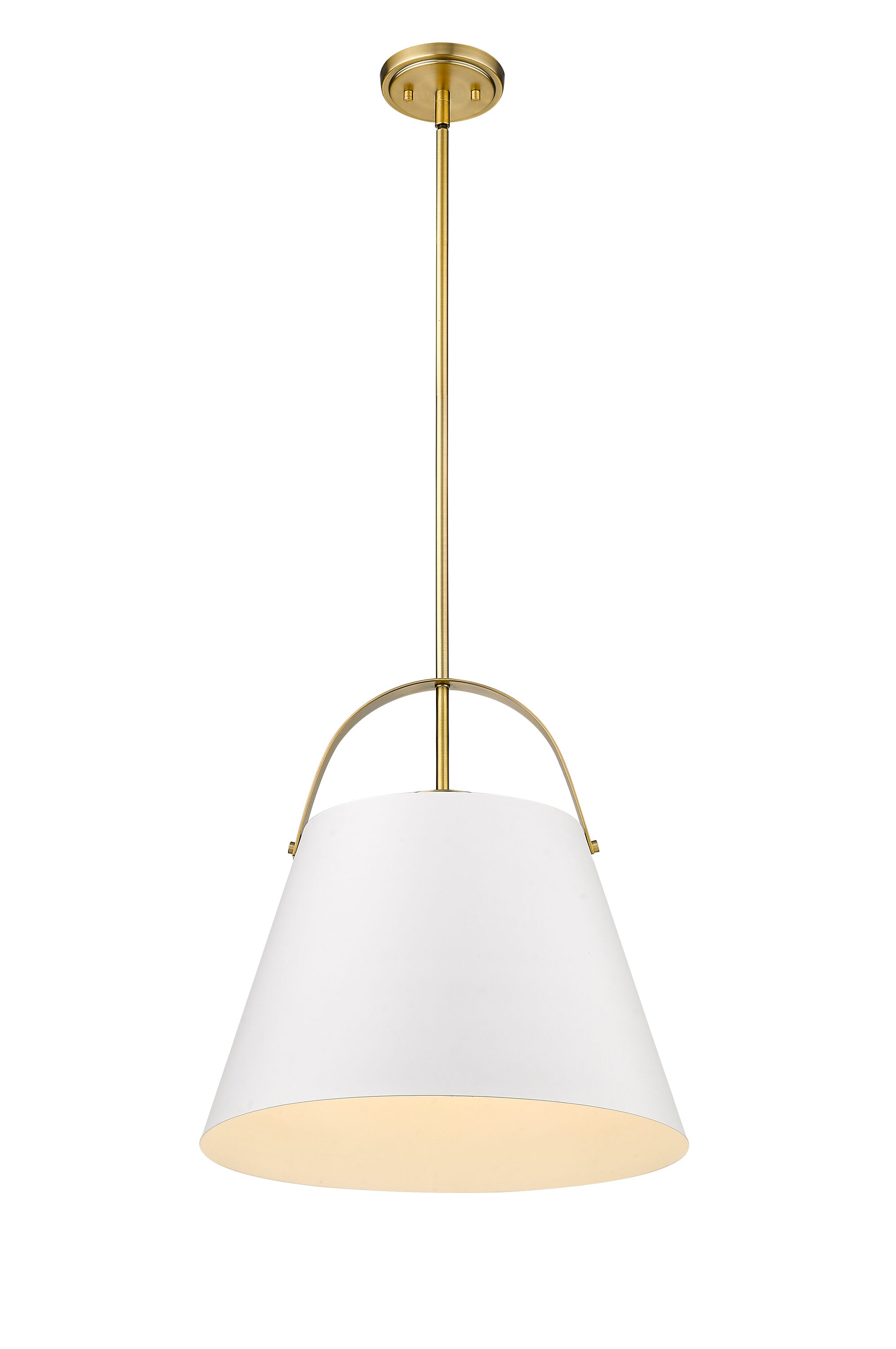 Matte Black and Glass 18" Industrial Pendant Light