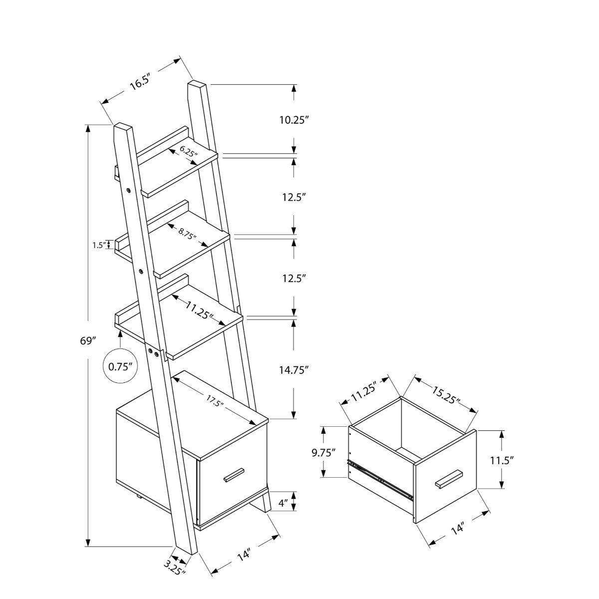 HomeRoots 332948 bookcases - View #4