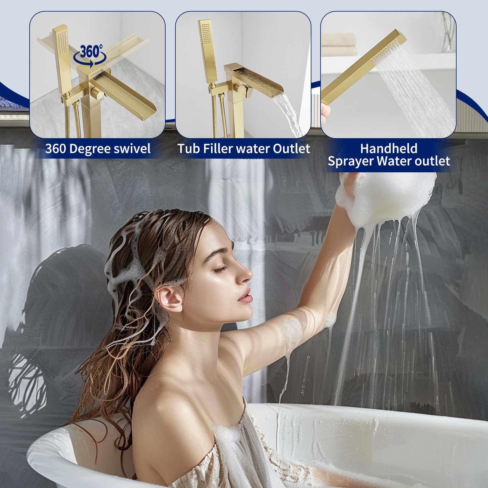 BWE A-97007-BG Roman-Tub-Faucets - View #2