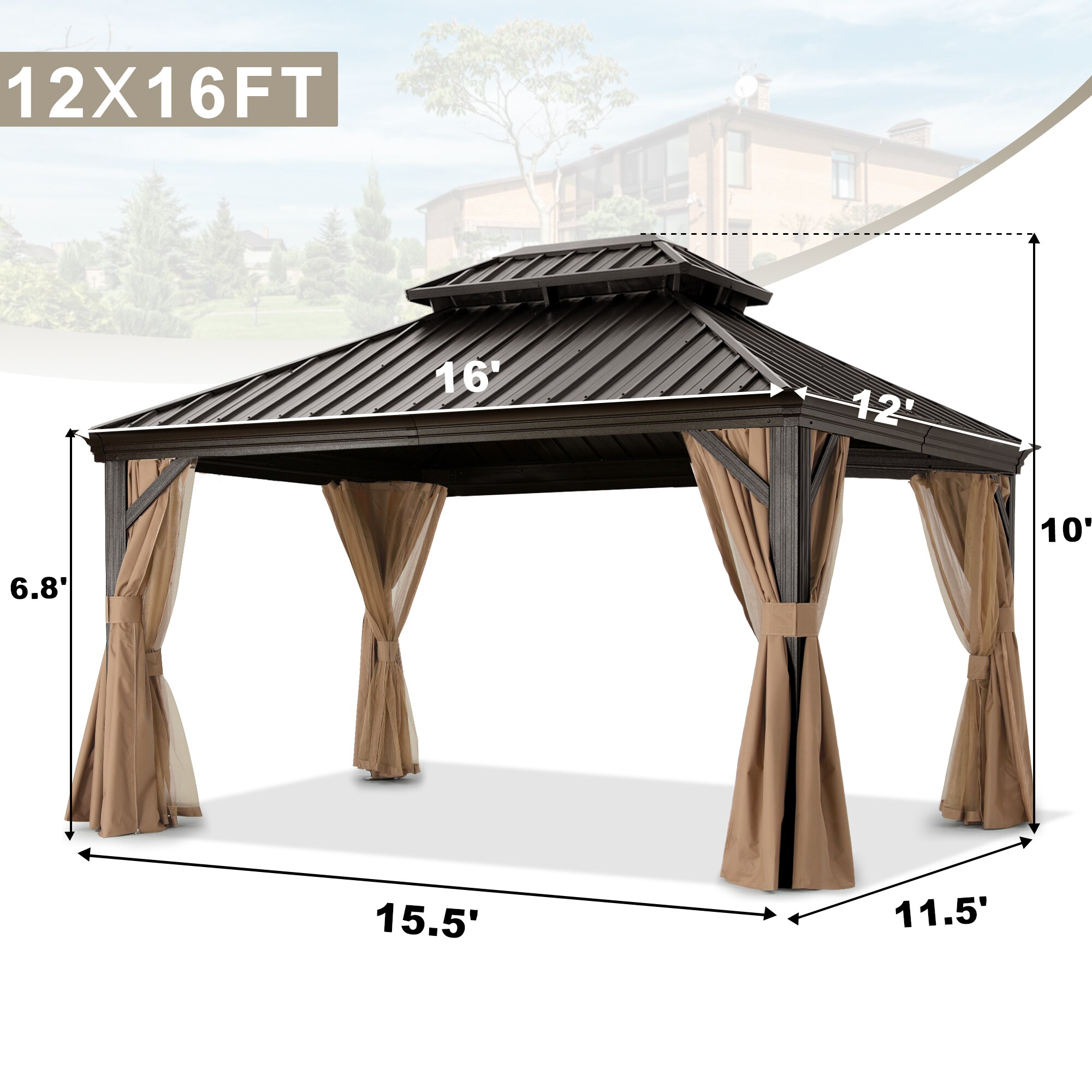 ABCCANOPY DR1216KH Wood-Resin-Gazebos - View #3