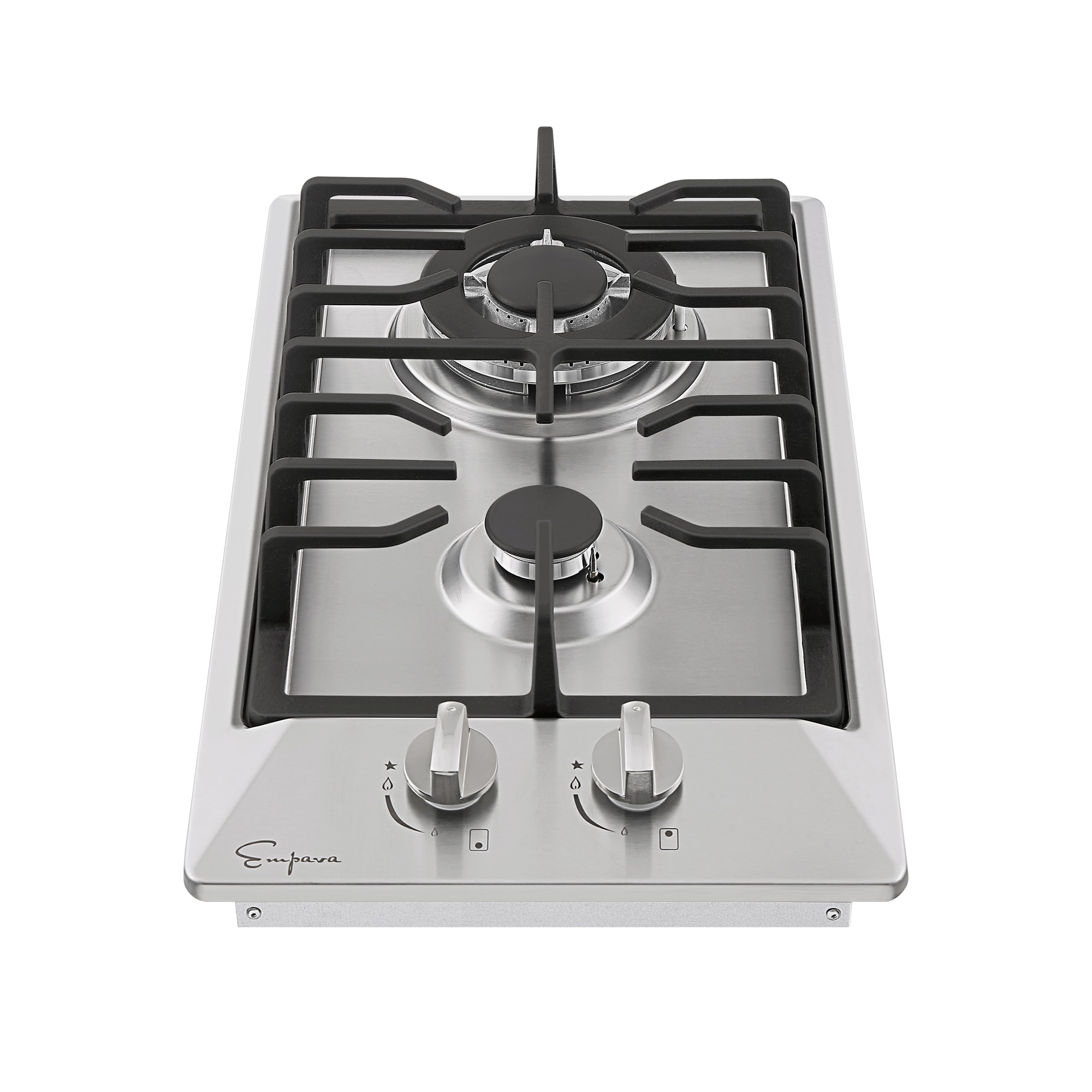 Gas Cooktop 12 inch Stainless Steel 2 Burners Built-in Gas Hob Stove Top  with NG/LPG Dual Fuel Conversion Kit-IsEasy