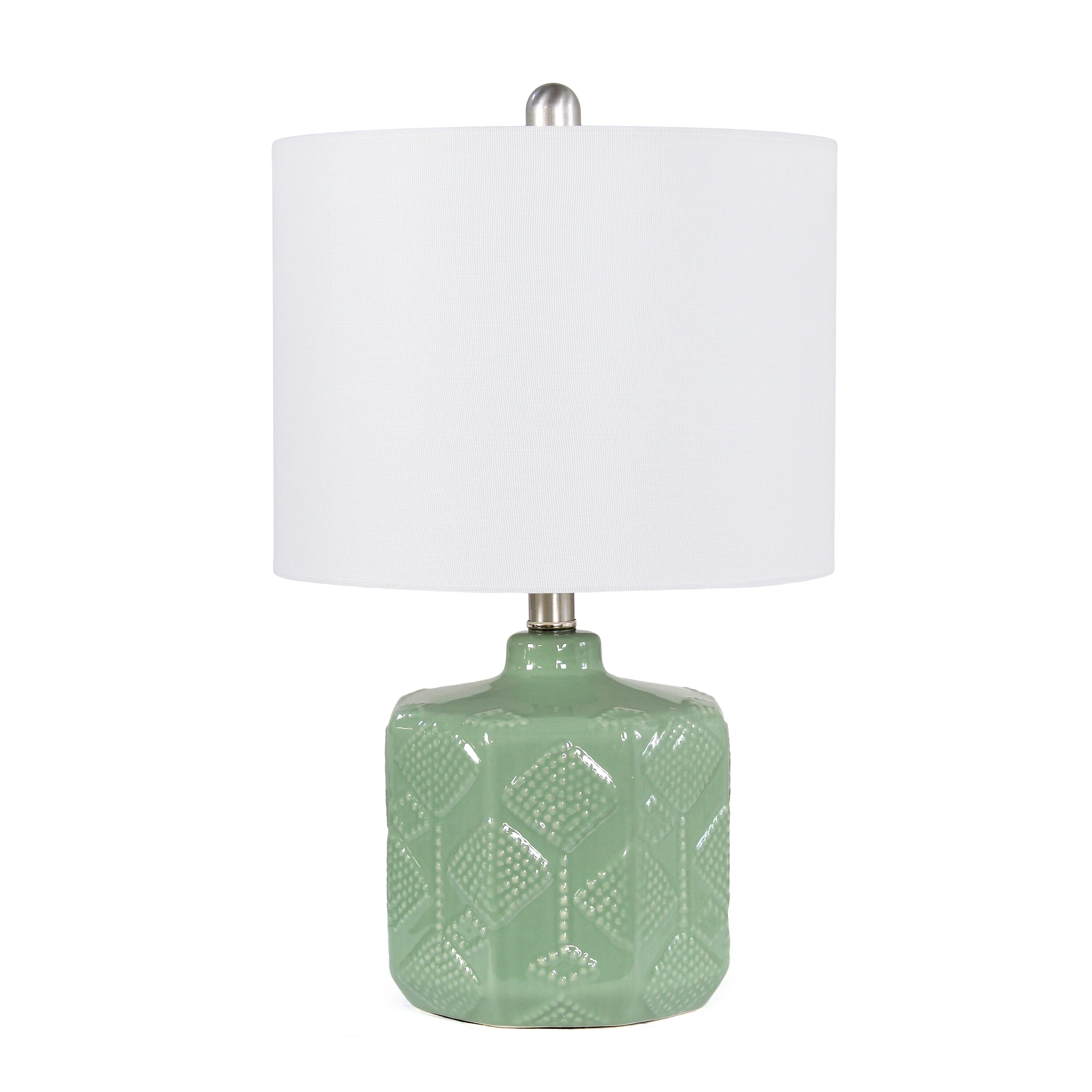 Elegant Designs LT2111-SGE 9-in Sage Green LED On/Off switch Table Lamp with Linen Shade