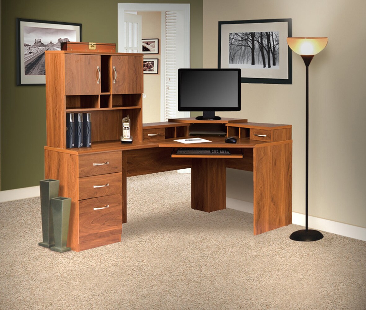 Oshome Os Home And Office Model 22117k, Corner Computer Desk With File Drawer