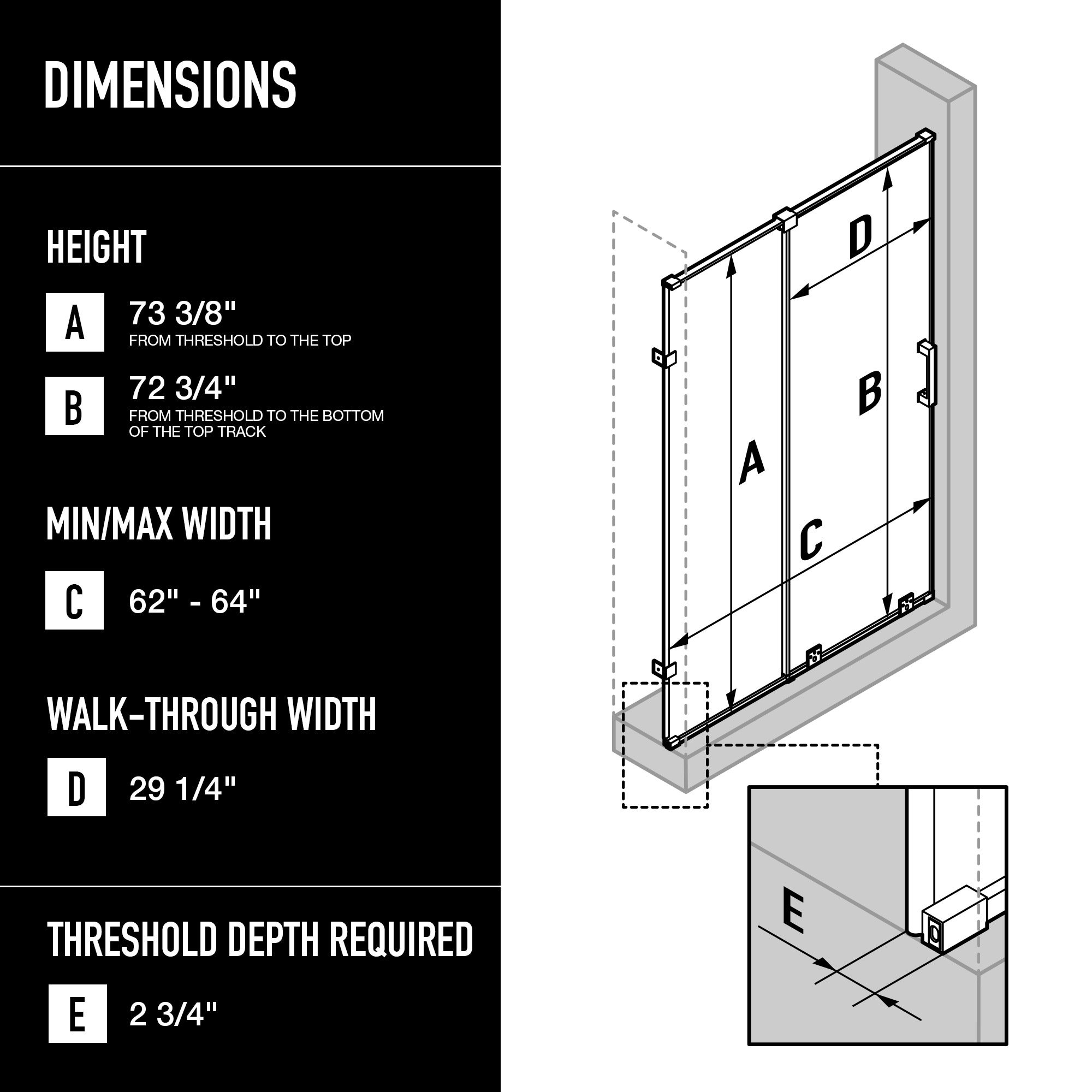 VIGO VG6045STCL6473 Shower-Doors - View #2