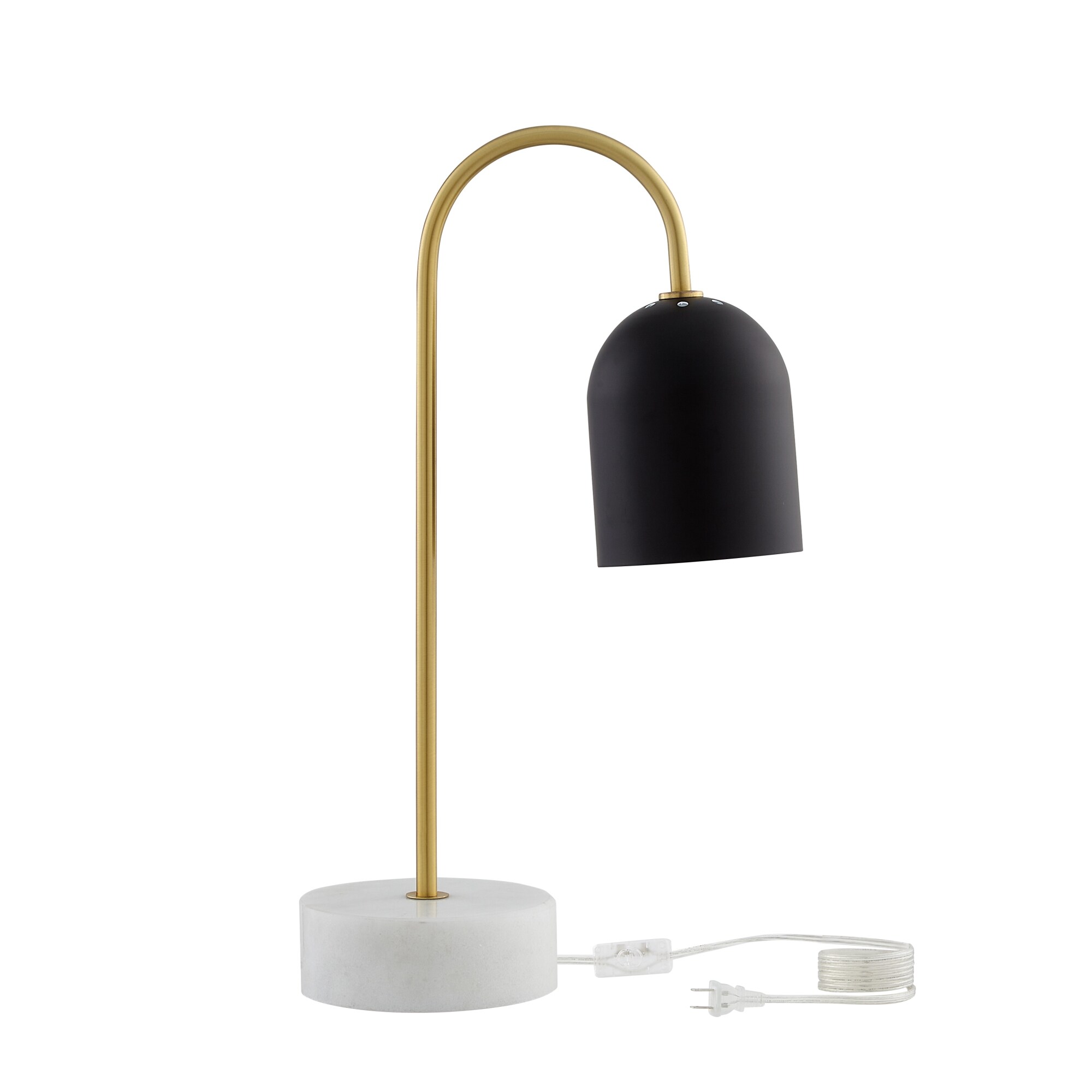 Inspired Home Sury 21-in Black Downbridge Table Lamp with Metal Shade ...