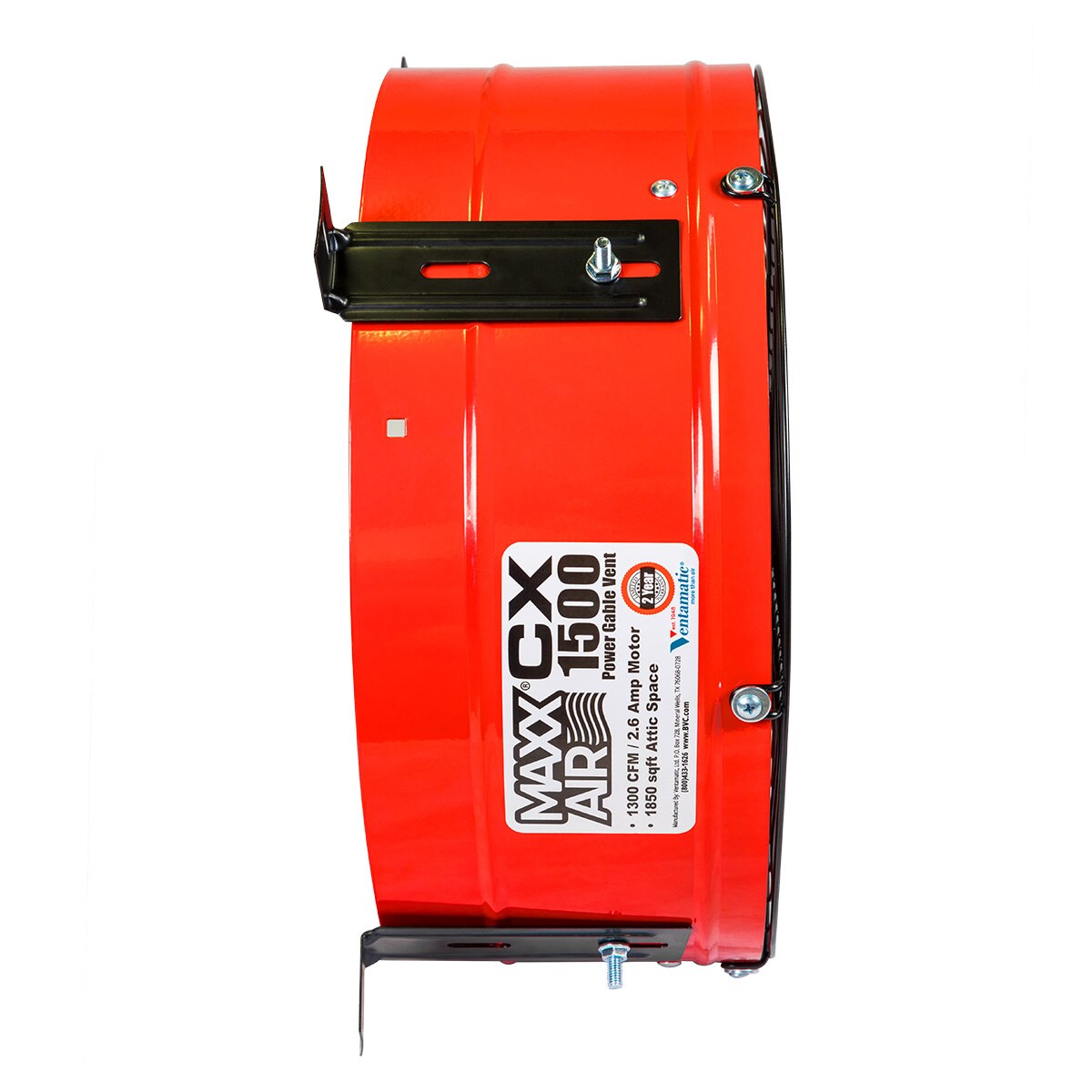 Red and Black Galvanized Steel Roof Mount Attic Fan
