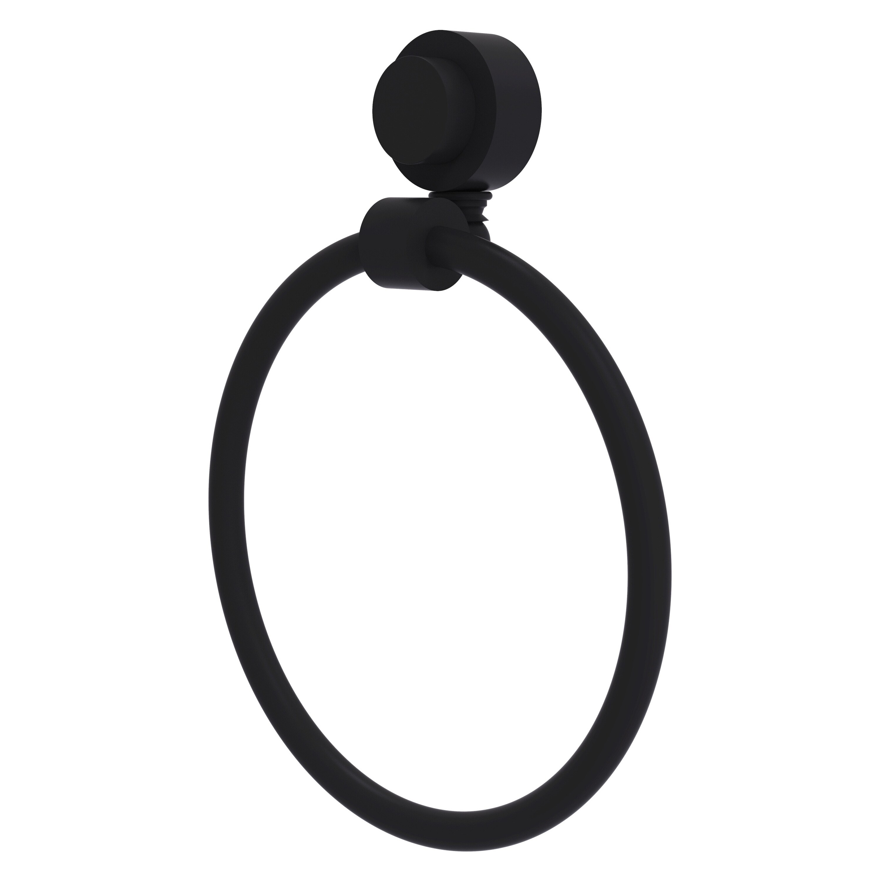 Allied Brass 416-BKM Venus Matte Black Wall mount Single Towel Ring