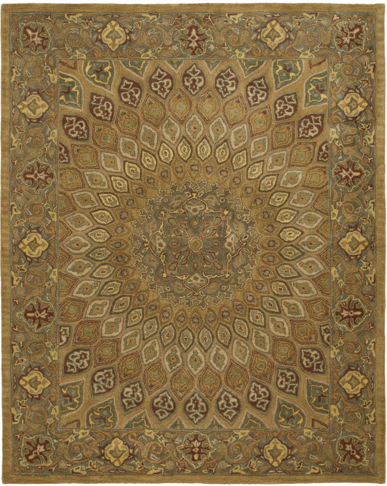 Safavieh HG914A-6 Heritage Chador 6 x 9 (ft) Tufted Wool Light Brown/Gray Rectangular Indoor Floral/Botanical Oriental Area rug