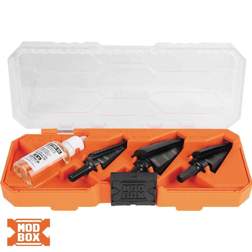 Klein Tools Premium Electrician's 3/8-Inch Hex Step Bit Set, 3 Piece #KTSBSPRO