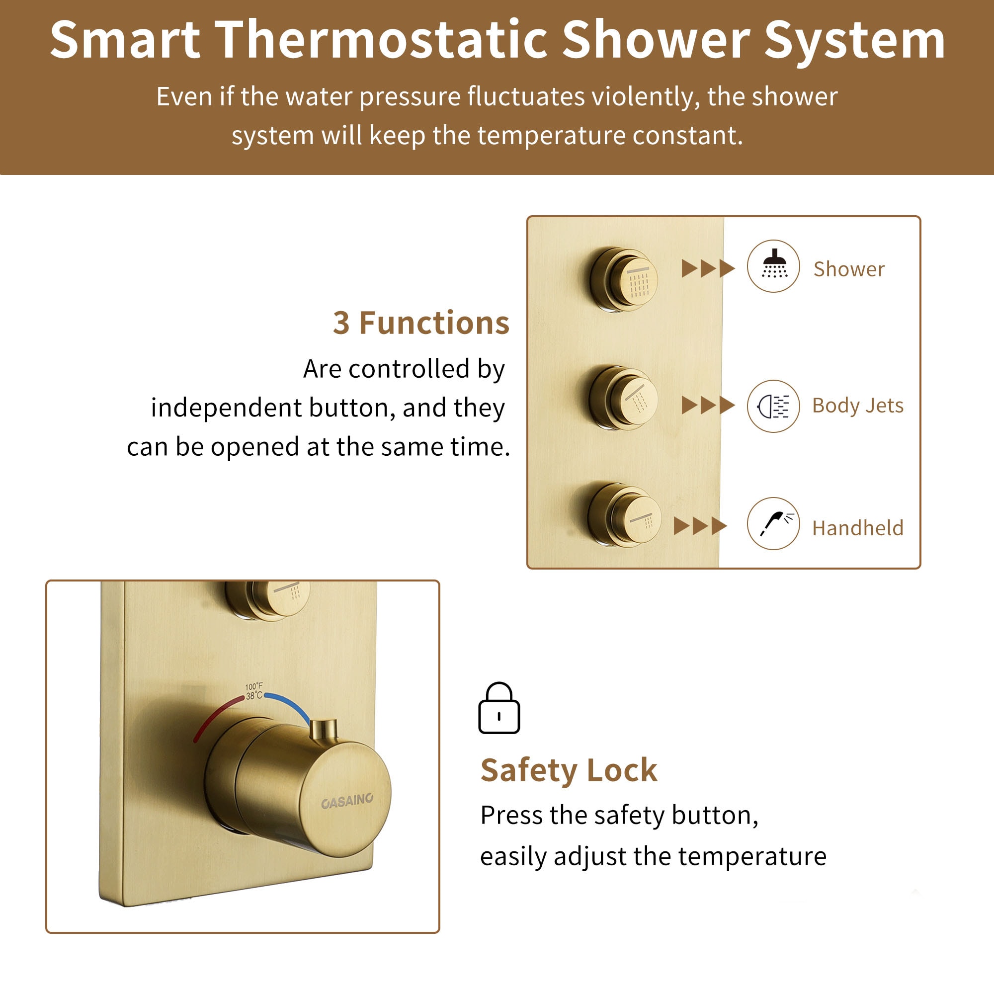Clihome RCH-BAST816B Showerhead-Bar-Panels - View #6