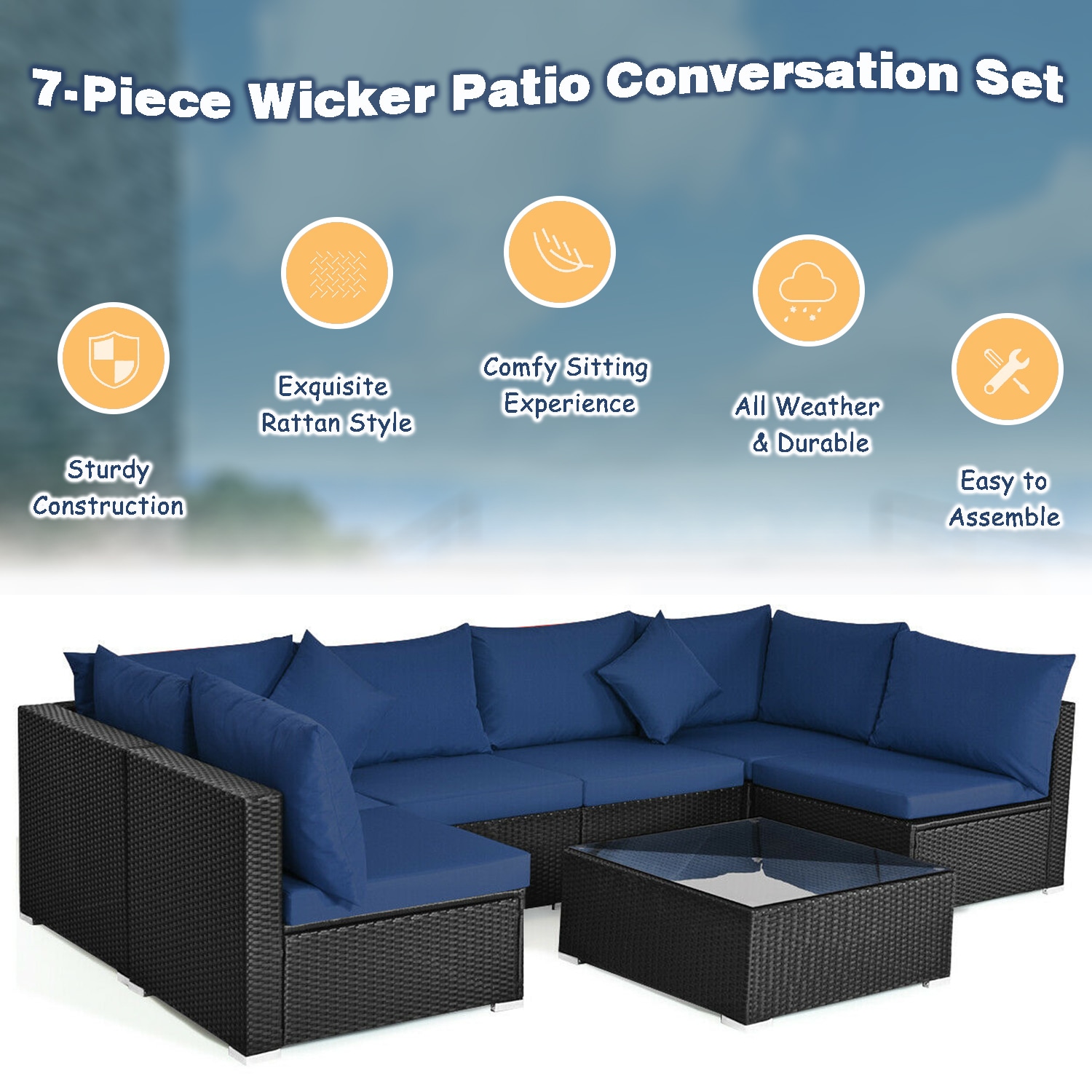 Forclover CBE-7PS0014NY Patio-Conversation-Sets - View #7