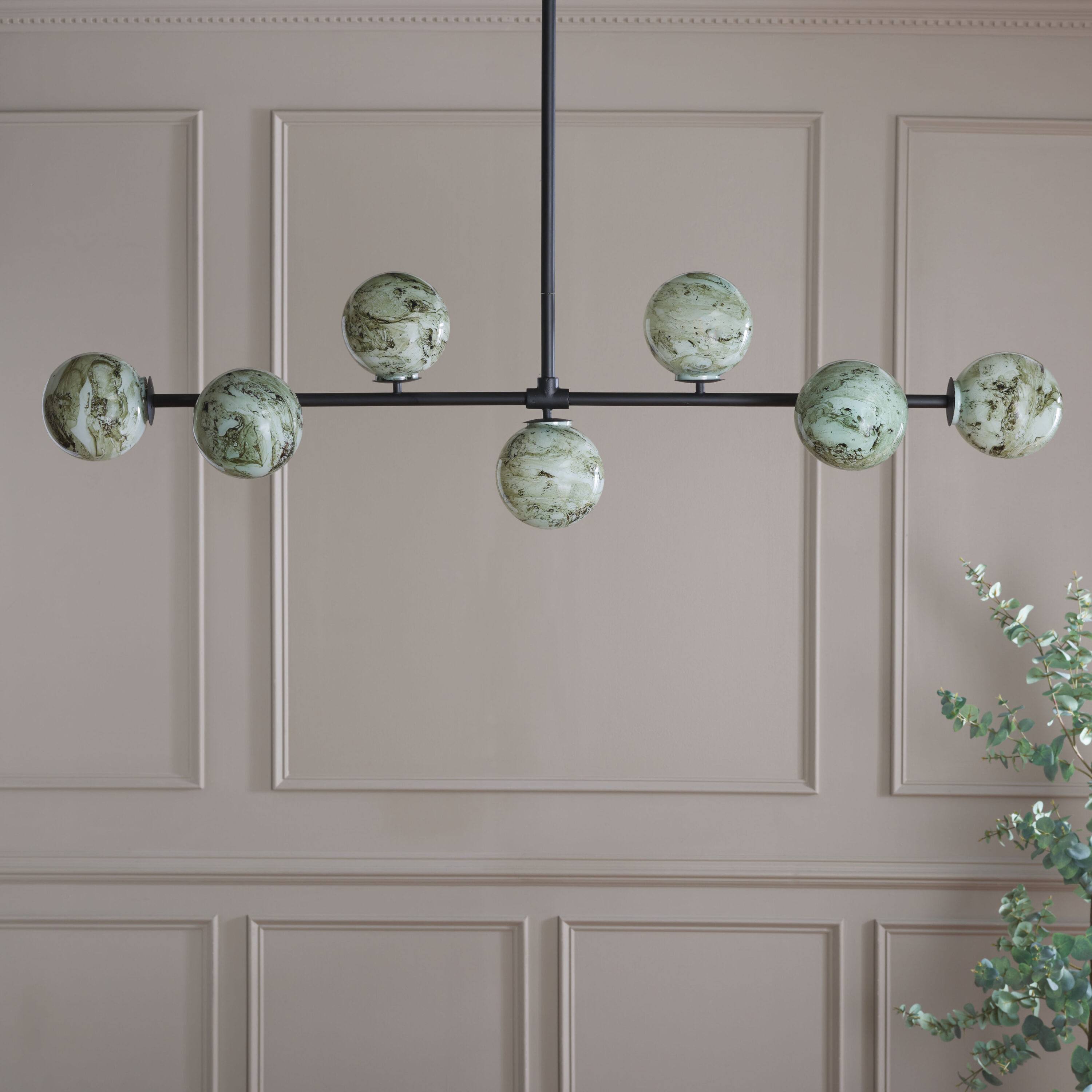 Safavieh Melesa 7 Light 53 Inch Chandelier Black / Multi