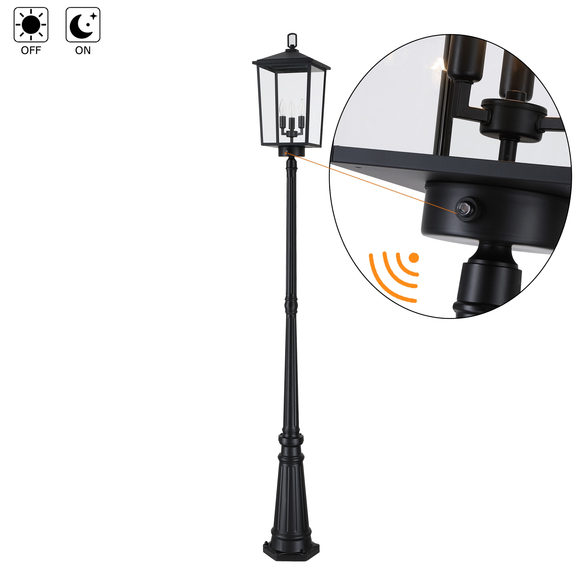 Hukoro FL92003-PL-BK-S Complete-Post-Lights - View #4