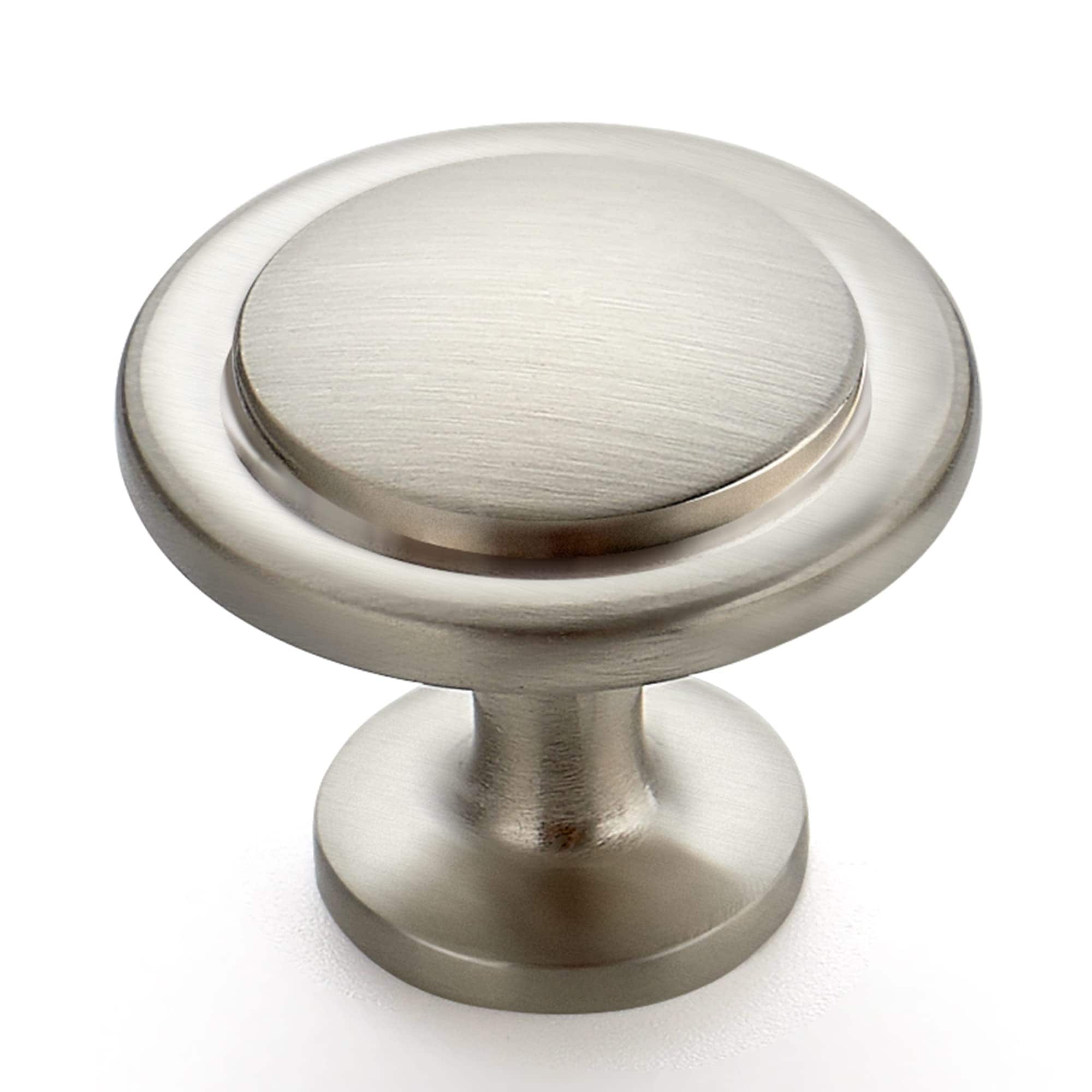 Etokfoks  30 Pack 1 1 4 in Brushed Nickel Fingerprint Resistant Modern Round Cabinet Knobs Contemporary Style Silver Finish