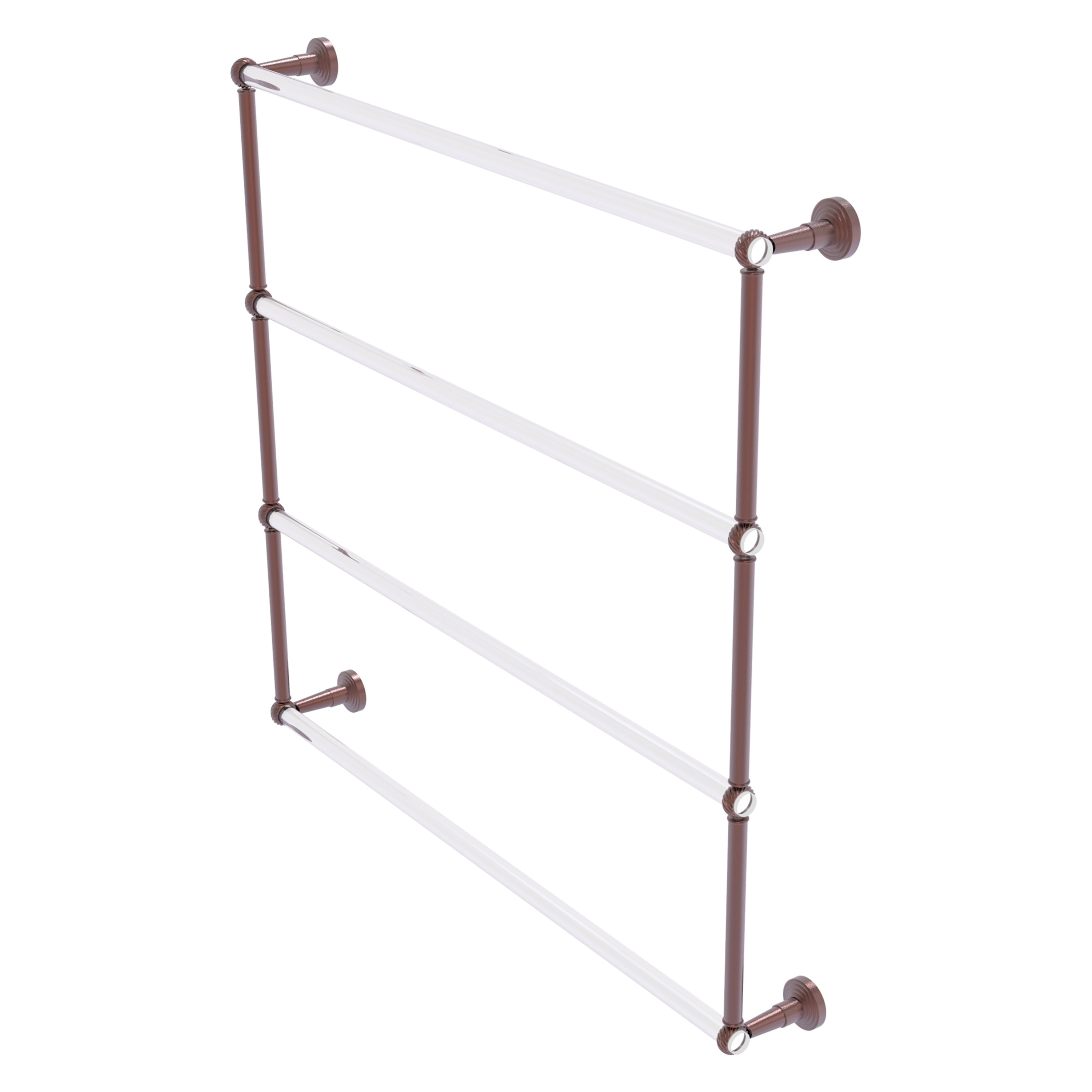 Allied Brass PB-28T-36-CA Pacific Beach 36-in double Antique Copper Wall mount 4-tier Towel Bar