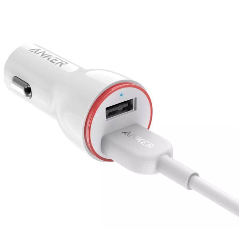 Anker PowerDrive 2 Car Charger with 6ft Lightning Connector - Fast  Charging, MultiProtect Safety System, Compact Design - White in the Mobile  Device Chargers department at
