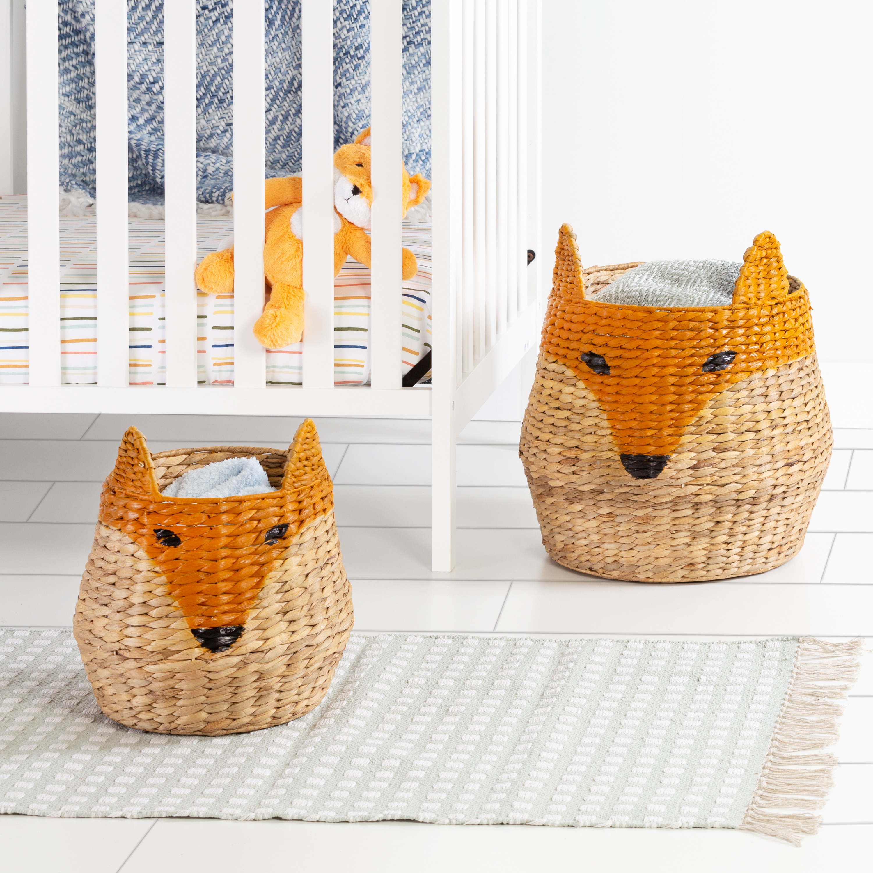 Honey-Can-Do STO-09153 (14.6-in W x 19.7-in H x 14.6-in D) Natural Burlap Basket