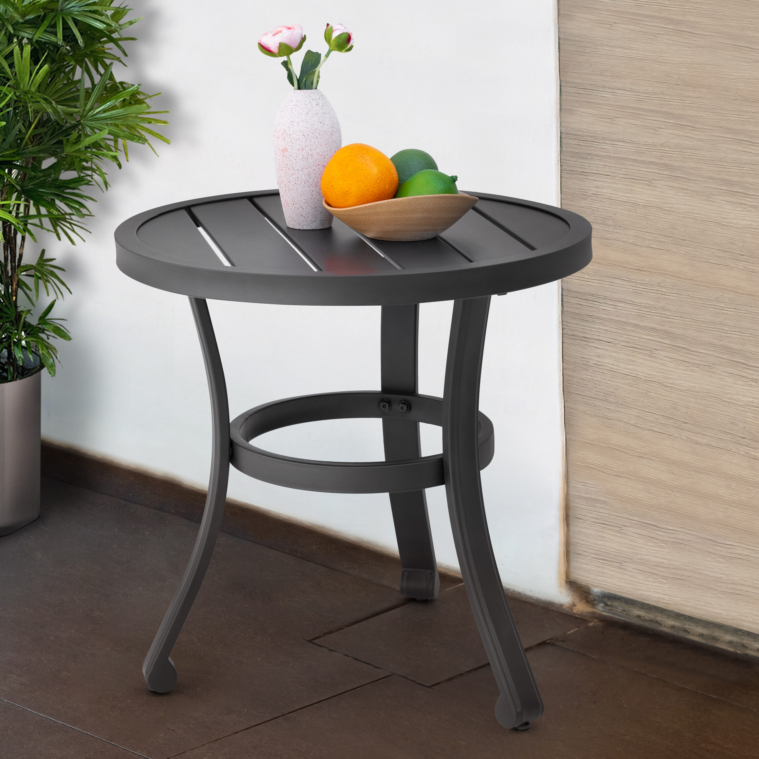 Nuu Garden TB129 Round Outdoor Bistro Table 19.69-in W x 19.69-in L
