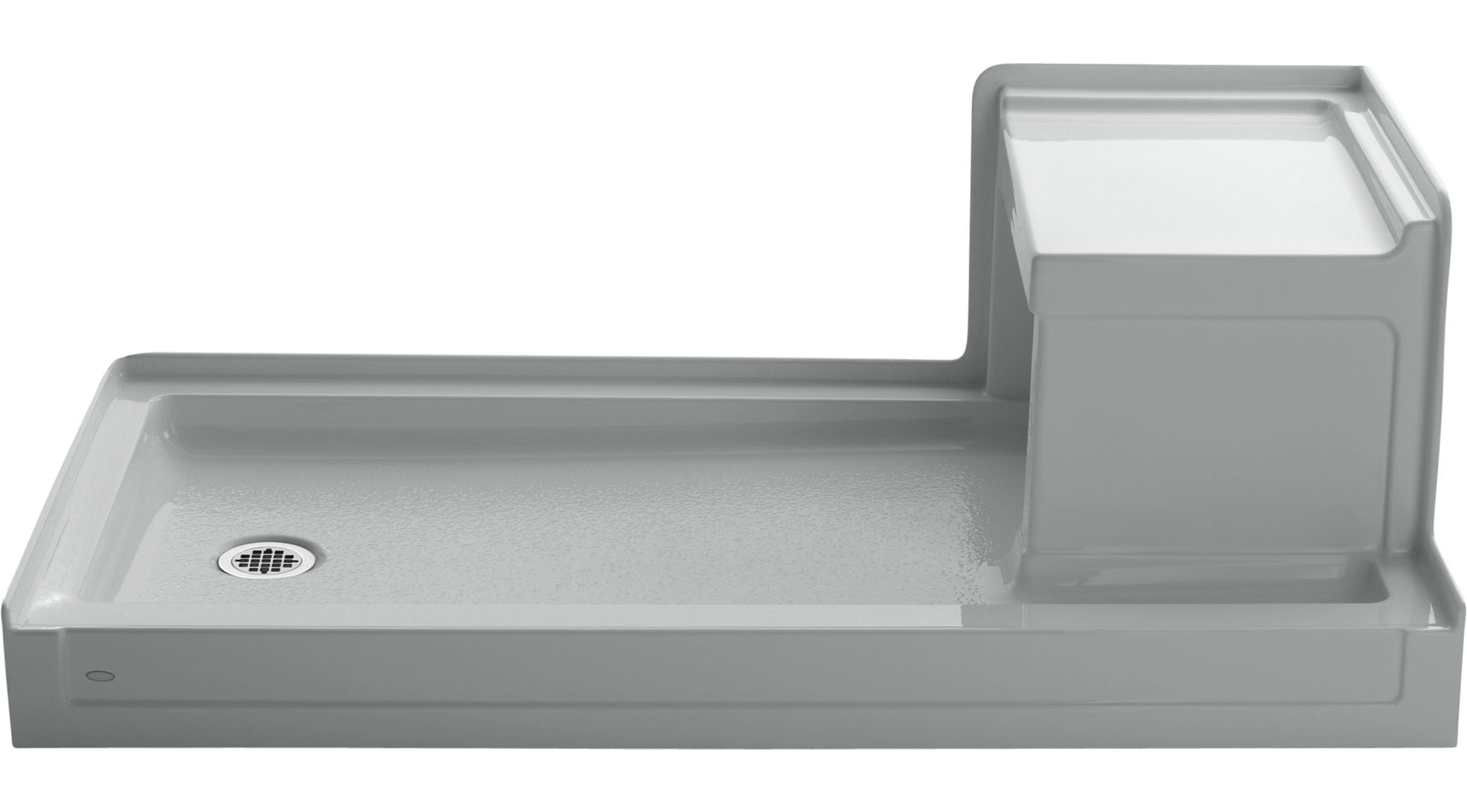 KOHLER 1977-95 Tresham 32.0-in W x 60.0-in L Ice Grey Rectangle Shower pan base with 21.125-in H Threshold (Left Drain)