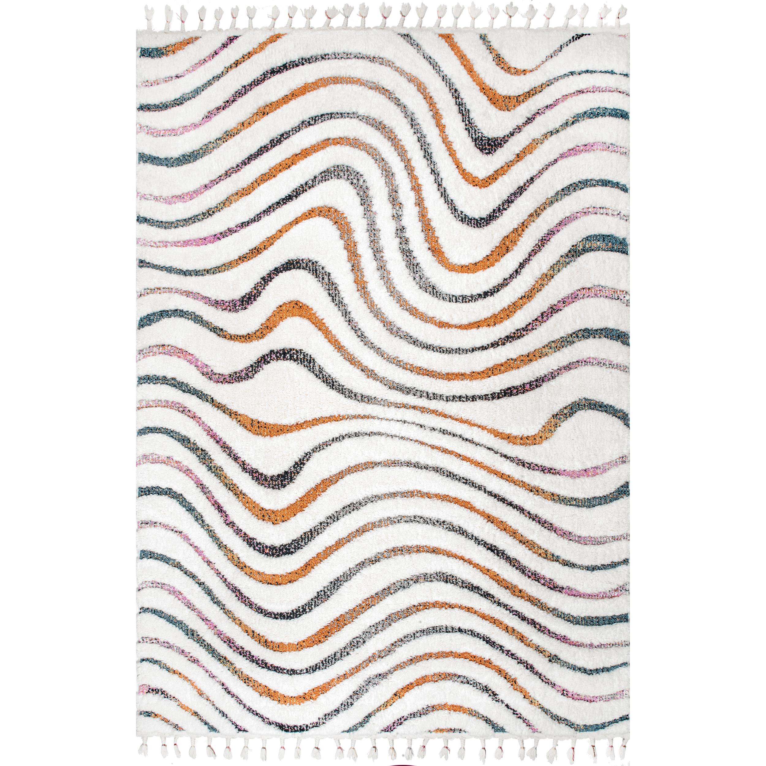 nuLOOM OZOT06A-8010 Loft 8 X 10 (ft) Beige Indoor Stripe Area Rug