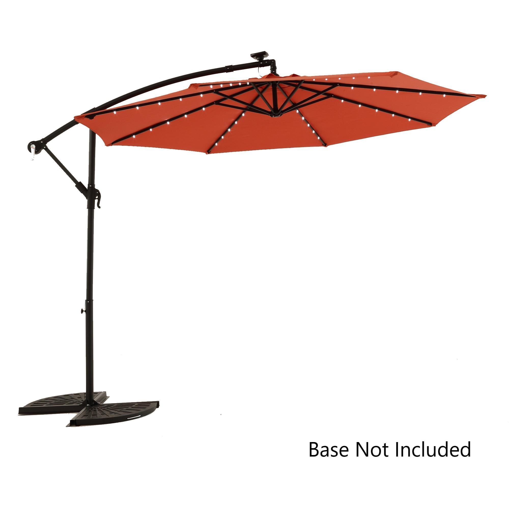 Bayfeve BFHF-140291-OD 10-ft Steel Orange Crank Garden Patio Umbrella with Lights