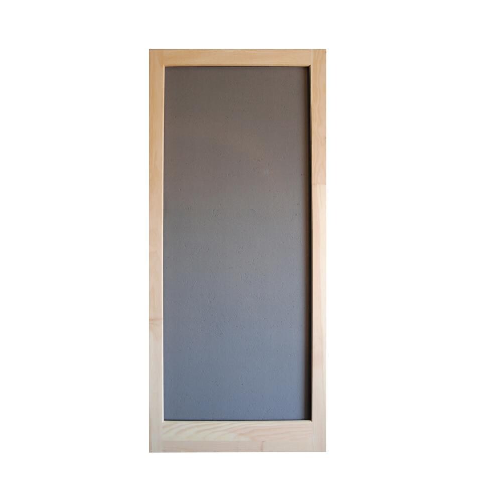 Screen Tight WMED32 Clearview Natural Wood Hinged Single Screen door