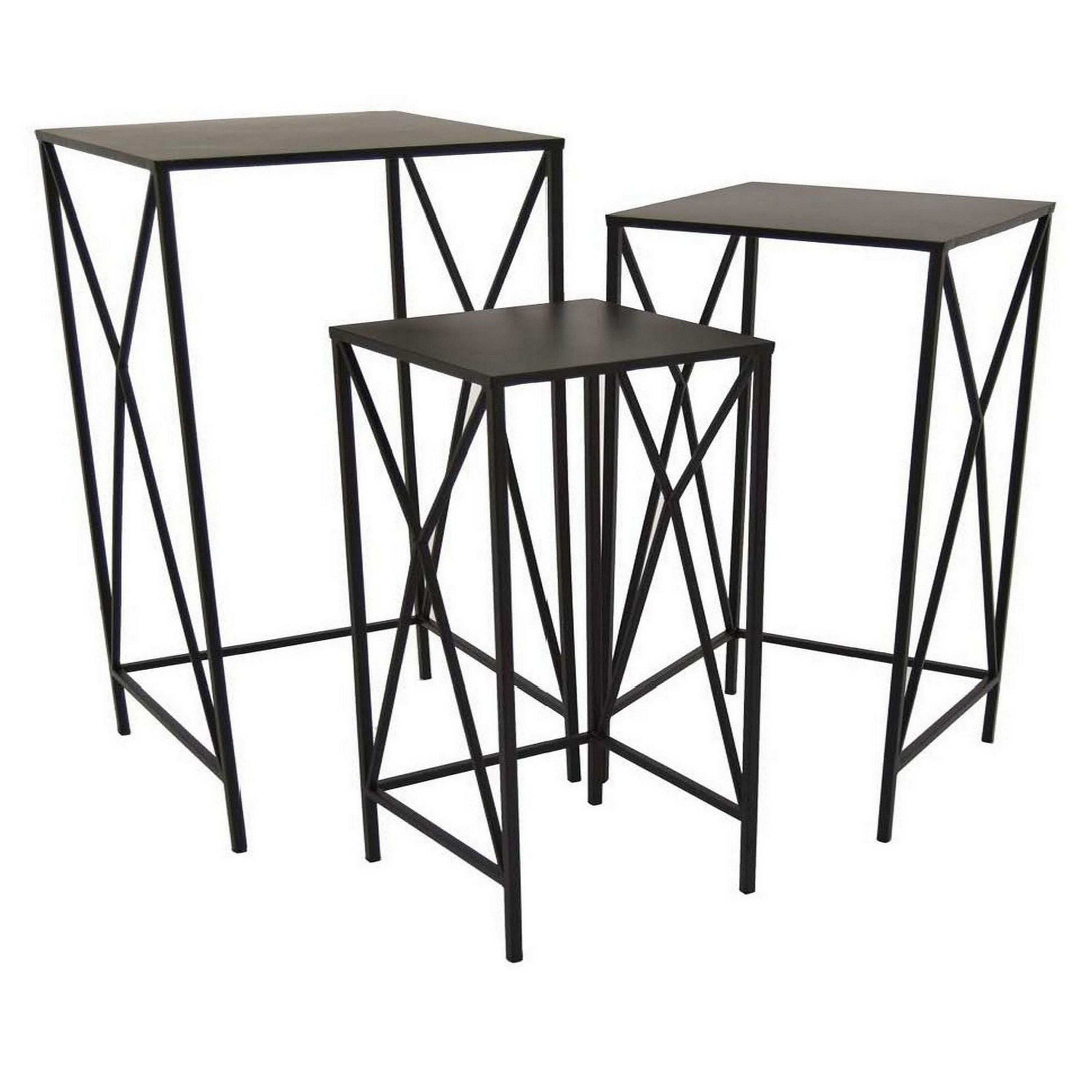 Benzara BM315900 29.75-Inches H x 13.5-Inches W Black Indoor/Outdoor Square Cast iron Plant Stand