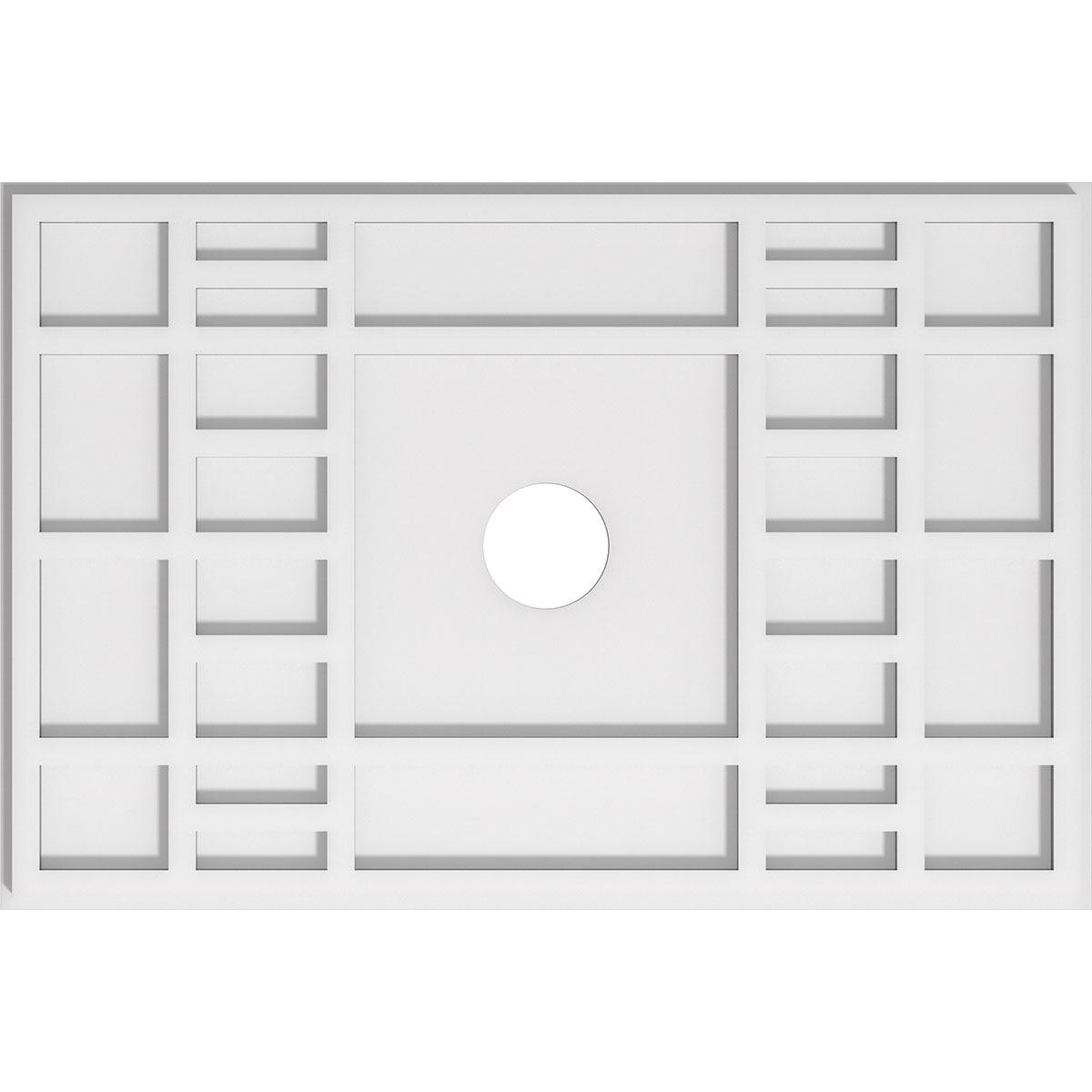 Ekena Millwork CMP26X17BX-03000 Beaux 26-in W x 17.375-in L Contemporary White PVC Whole Ceiling Medallion