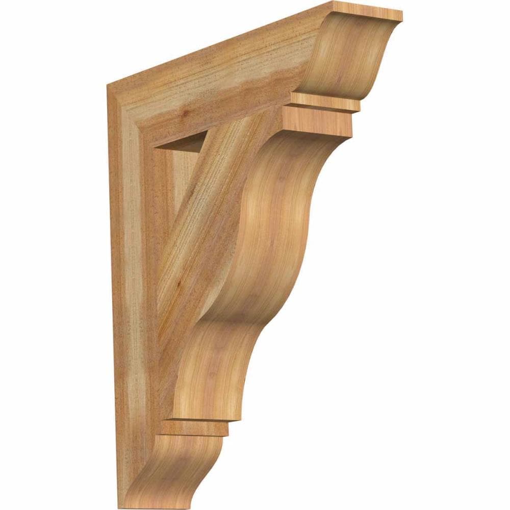 Ekena Millwork BKT06X28X32FST01RWR Funston traditional rough sawn 6-in x 28-in x 32-in Western red cedar Brown Wood Standard bracket