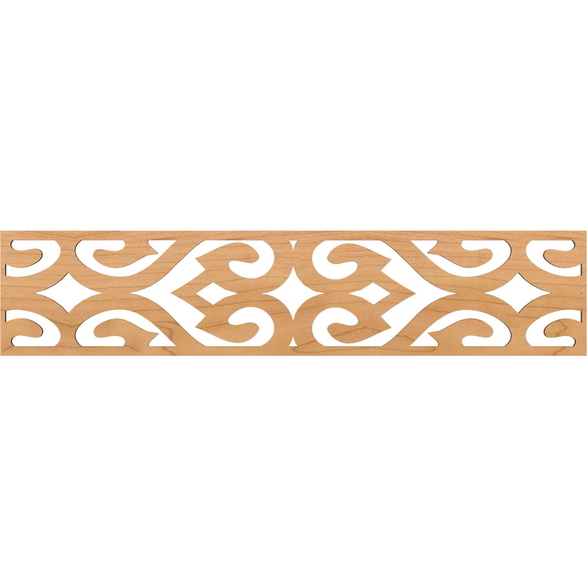 Ekena Millwork MLDA10X46KEEMA Keene Fretwork Flat Trim 10-in x 3.9-ft Maple Brown Unfinished 2156900 Pierced Wall Panel Moulding