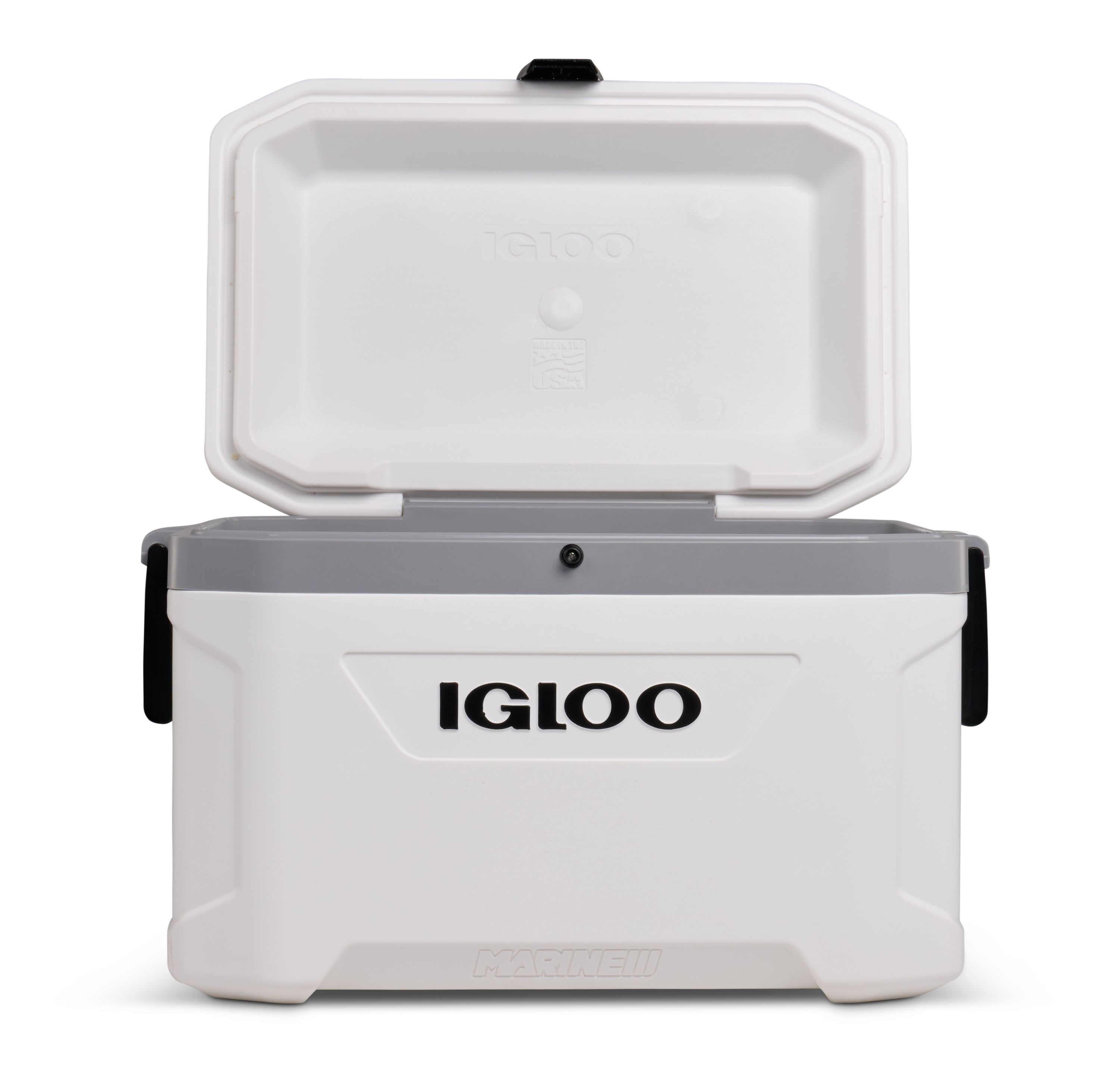 Igloo Wht.Wht.Mnscp Gry.Blk 54Quart Insulated Marine Cooler in the