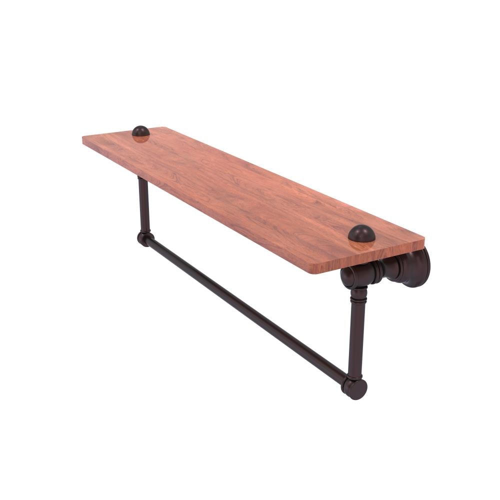 Allied Brass CL-1-22TB-IRW-ABZ Carolina Antique Bronze 1-Tier Wall Mount Bathroom Shelf (22-in X 7-in X 5-in)