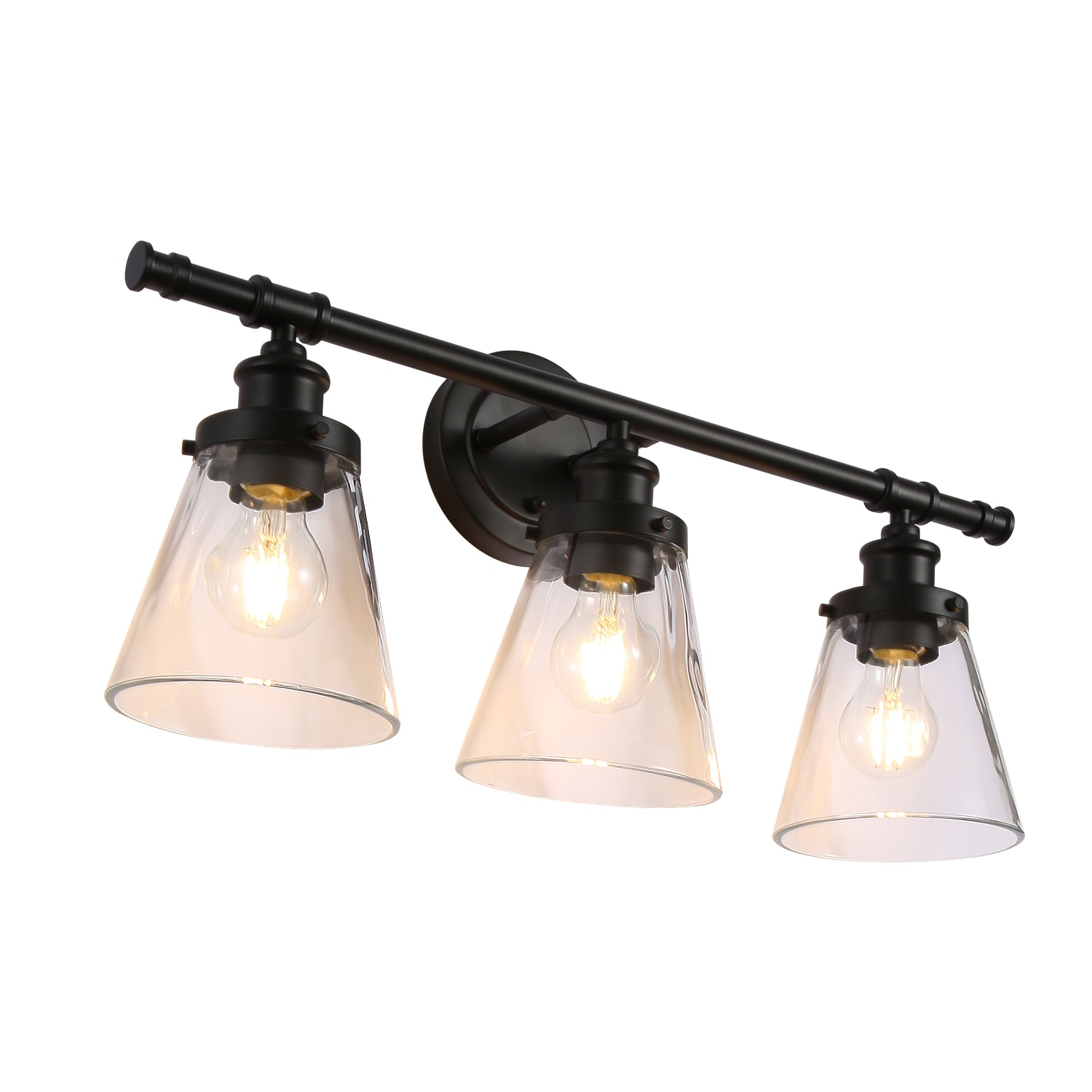 Spitzer 405505 23.75-in 3 -Light Matte Black Modern/contemporary Vanity light