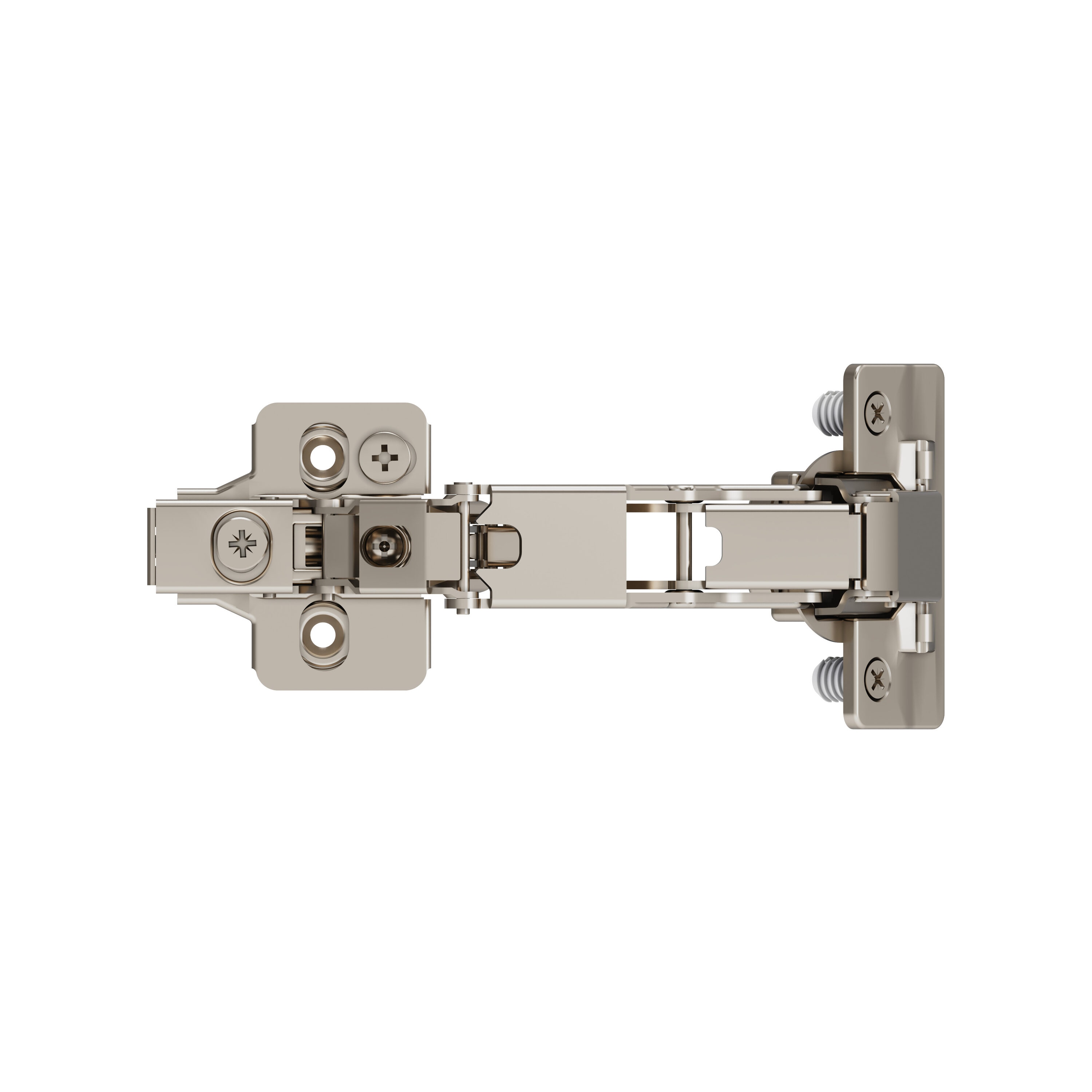 Nickel Soft Close 165 Degree Frameless Cabinet Hinge Pair