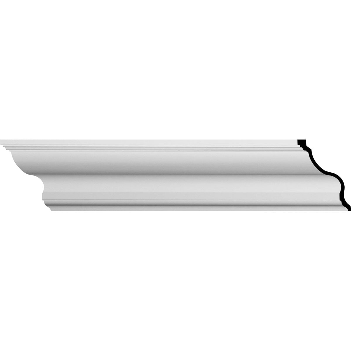 Ekena Millwork 13-3/4 in. x 9-7/8 in. x 94-1/2 in. Polyurethane Marseille Crown Moulding