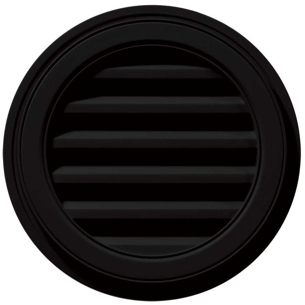 Builders Edge 18-in X 18-in Black Round Vinyl Gable Vent In The Gable ...