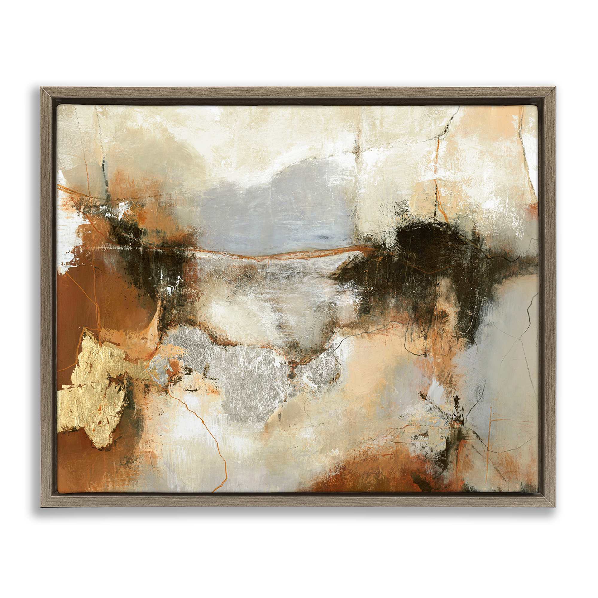 Stupell Industries BS-783-FFE-16X20 Unique Earthy Abstraction Brown Framed Floater Canvas Wall Art By Design Fabrikken 21 x 17