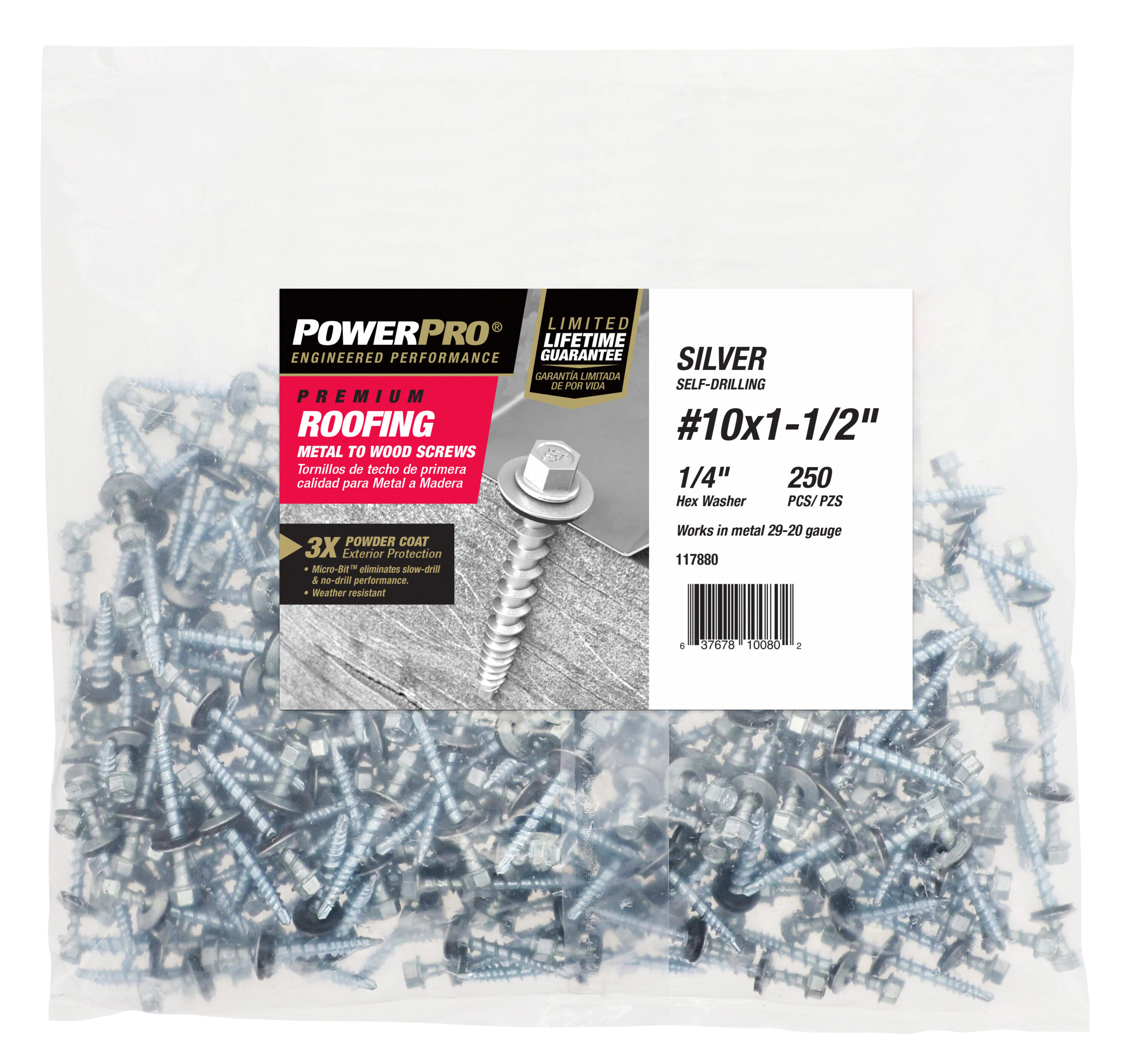 Roofing Screws Length Measurement 1-1/2-in