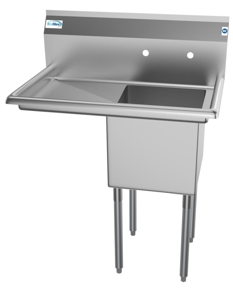 KoolMore Stainless Steel 1-Basin Freestanding Utility Tub with Faucet