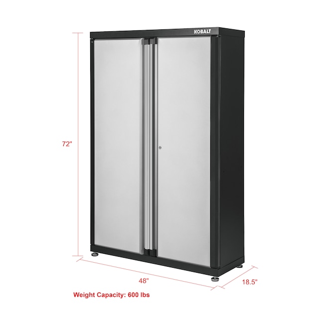 Kobalt Steel Freestanding Garage Cabinet in Silver (48-in W x 72-in H x ...