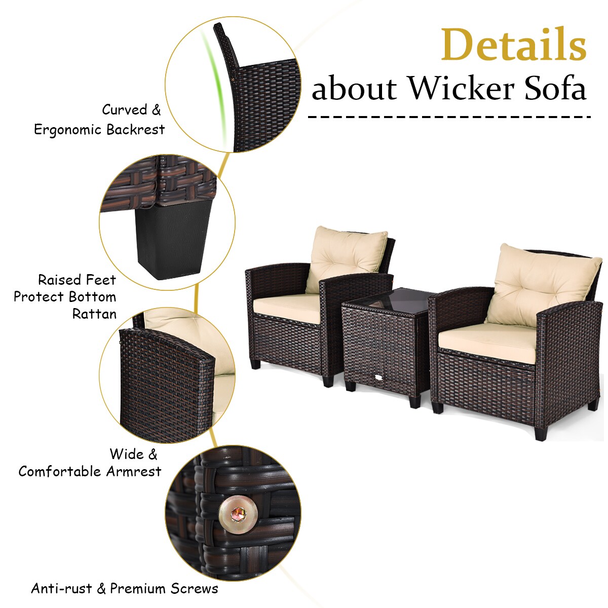 Costway HW63759 Patio-Conversation-Sets - View #7