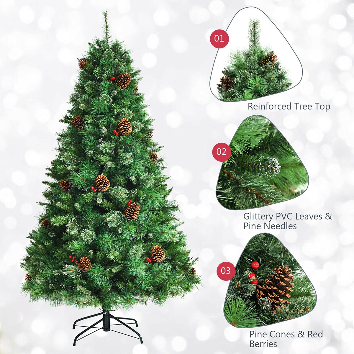 WELLFOR CM-HJY-23528US Artificial-Christmas-Trees - View #5