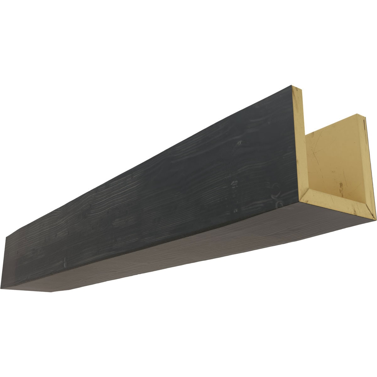 Ekena Millwork BMSD3C0100X060X096ES Sandblasted Endurathane Faux Wood 6-in x 10-in x 96-in Aged Ash Finished Polyurethane U-Shaped Decorative Beam