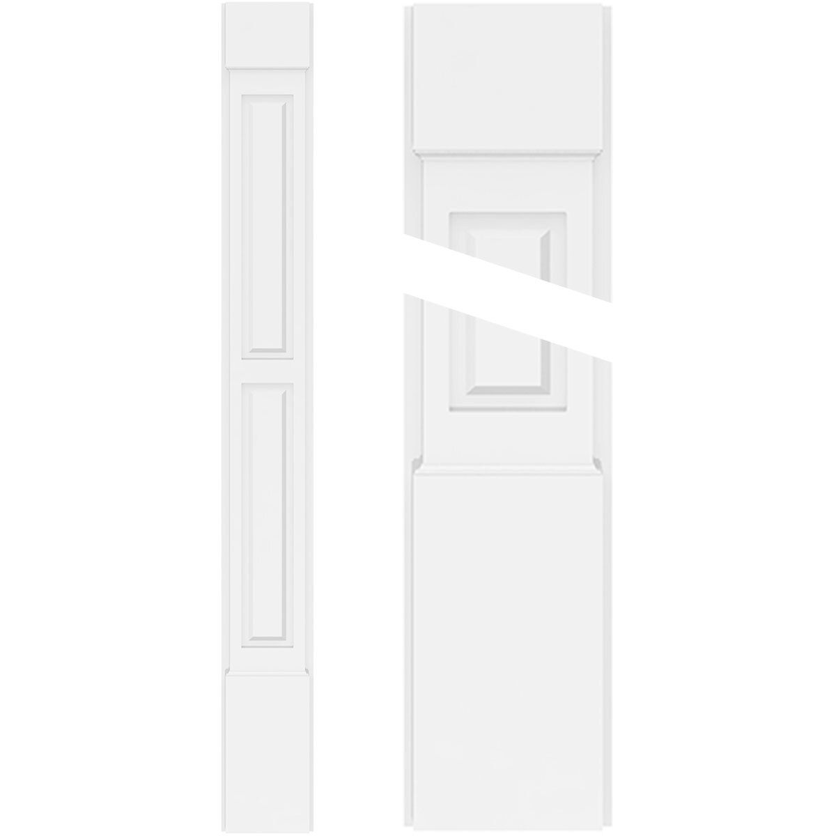 Ekena Millwork PILP04X060DRP01-2 PVC Pilasters 4-in x 60-in Unfinished PVC Pilaster Entry Door Casing Accent